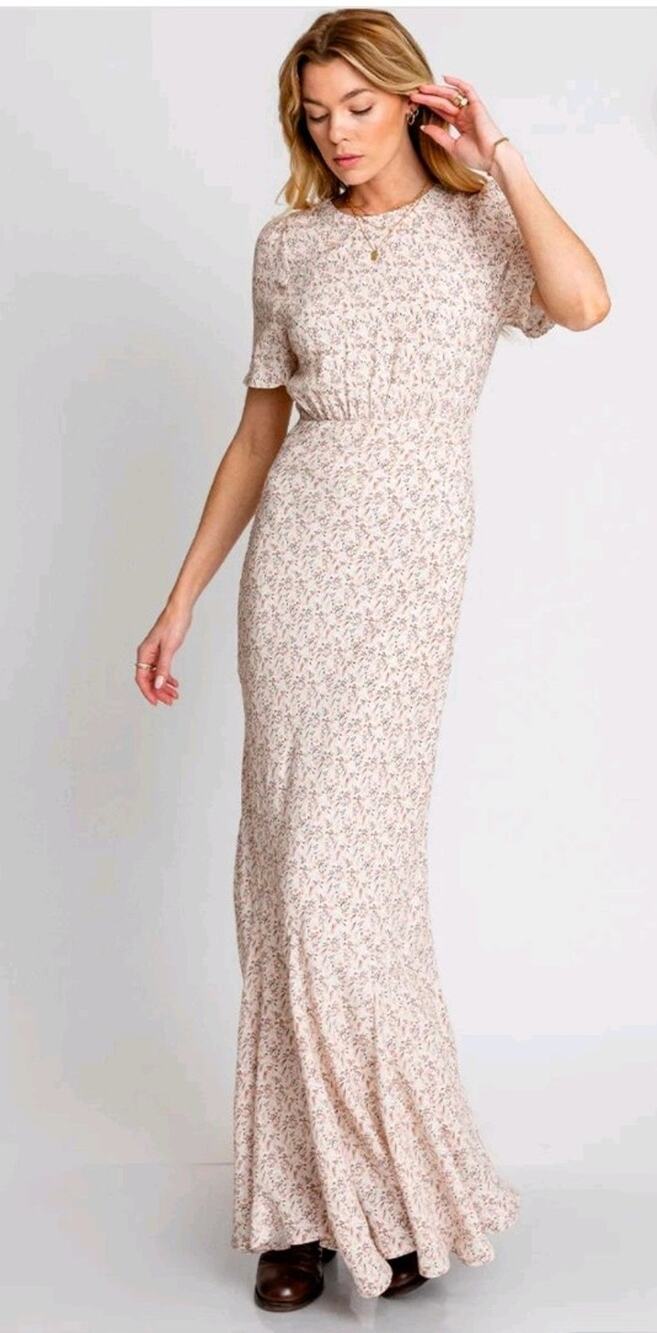 Monte Whitney Maxi Dress Floral Sz XL Boho Cottage Core Wedding $198 NWT